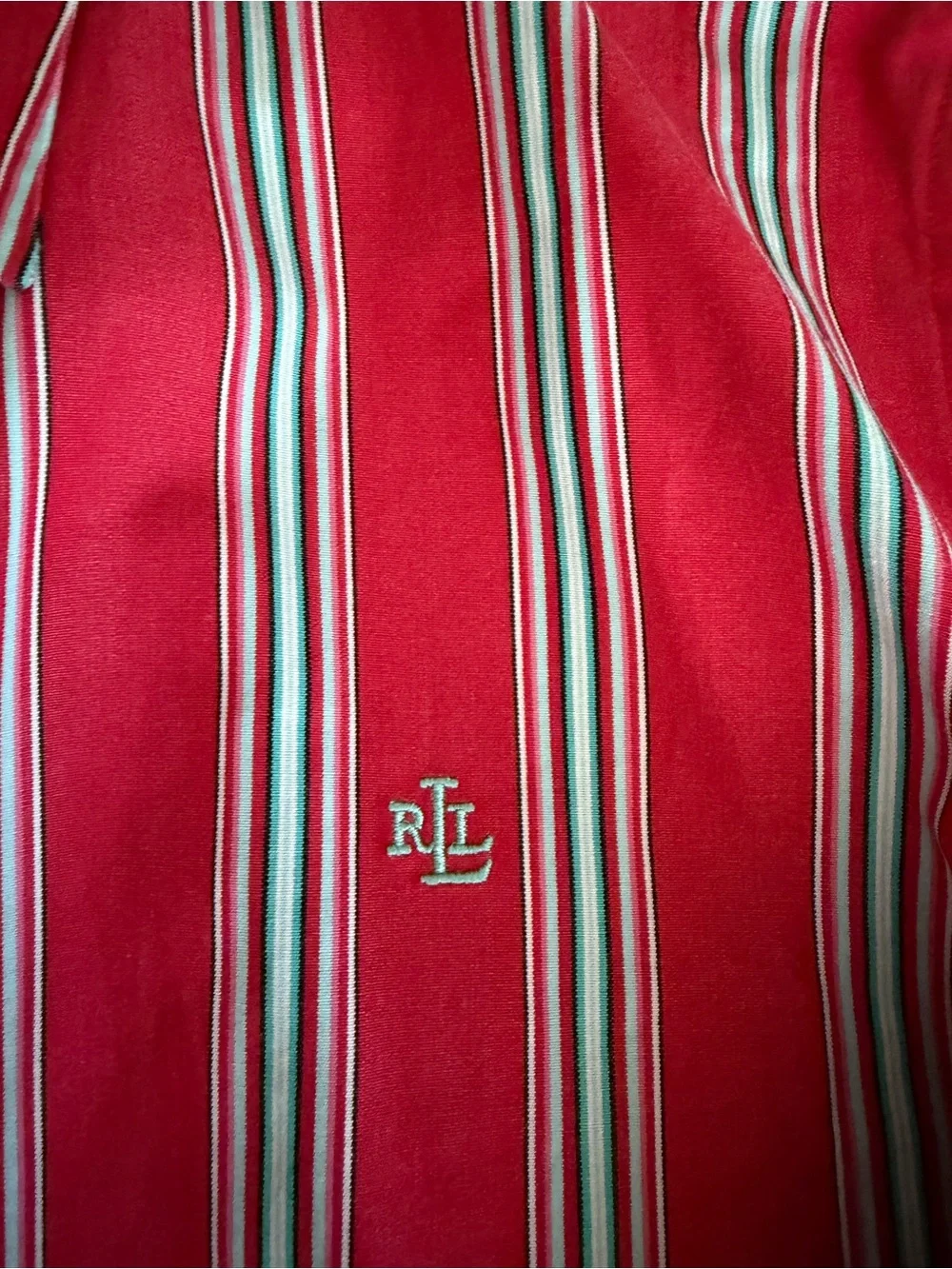 Vintage Ralph Lauren Y2K Striped Button-Up Shirt in Berry Red Quietluxury - Picture 5 of 8